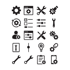 Fototapeta premium Setting & Setup icon set