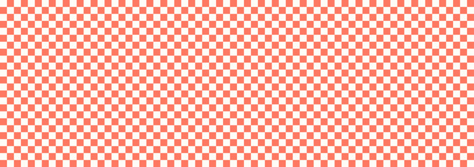 Diner check pattern, red and white checkboard. Floor seamless texture, square tile background. American retro design, chess simple wall. Scotland grid bg. Abstract picnic design. Vector illustration
