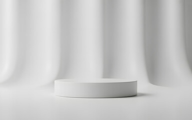 Minimal White Podium Background – 3D Empty Stage for Product Display