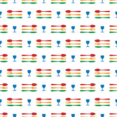 Seamless spoon and cutlery patterns for backgrounds, packaging, textures, fabric patterns, wallpapers, wall decorations for restaurants, cafes and other places to eat