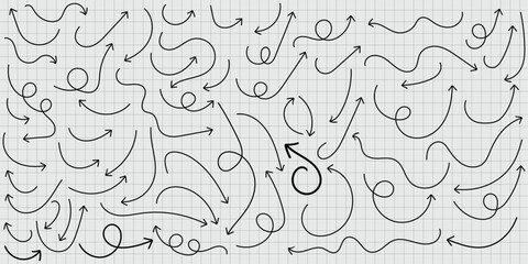 Artistic Arrow Collection Hand Drawn Arrows Doodle Arrows Vector Arrows Creative Directions Flowchart Elements Diagram