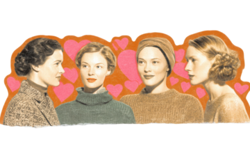 Love contract terms and conditions, vintage collage mixing monochrome paper texture and red hearts as stamps, humorous take on modern relationships and irony of commitment