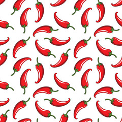 red chili seamless pattern for background, fabric motif, fruit and vegetable shop wall decoration, texture, wallpaper, packaging, wrapping paper