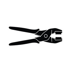 Black silhouette of adjustable pliers on white background
