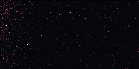 Dark starry night sky abstract with falling snow and cosmic blue particles