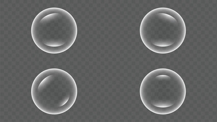 Realistic transparent 3d bubble water bubbles soap floating round shiny sphere water drops png drop