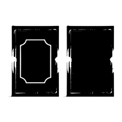 Creative black and white design featuring empty frames on a plain background for artistic decoration