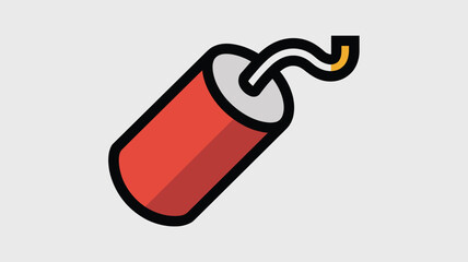 Red dynamite stick with a yellow fuse illustration, representing danger, urgent deadlines, critical situations, and impactful change concept.