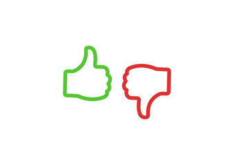 Like And Dislike Icons Set Thumb Up Symbol Finger Up Icon Like And Dislike Sign Stock Illustration