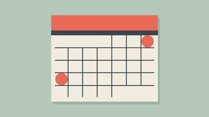 Minimalist calendar illustration with two marked days, signifying important events, schedule planning, deadlines, and appointment reminders in flat design.