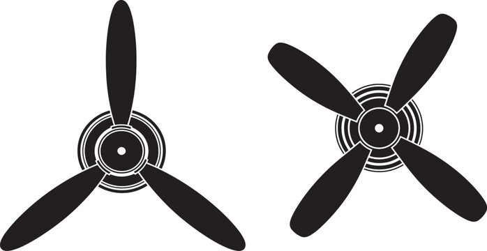 Airplane propellers silhouette