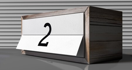 2 - calendar with day of a month - 3D illustration