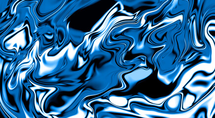 Abstract blue flowing wave design and light swirl color