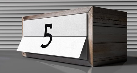 5 - calendar with day of a month - 3D illustration