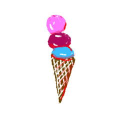 ice cream cone using crayon effect