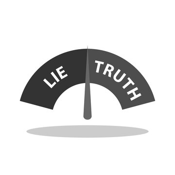 Truth and lie indicator concept with shadow