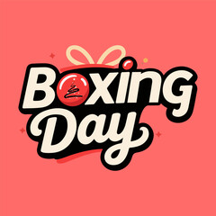 Boxing day logo typography, vector art illustration.