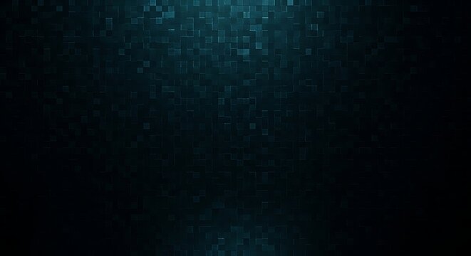 Dark abstract background with glowing blue squares Keywords: abstract, background, dark, blue