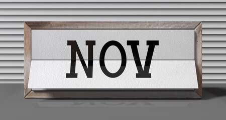 Obraz premium November - table calendar - 3D illustration