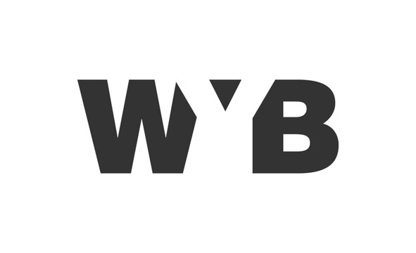WYB logo design. Initial letter W Y B bold font style for tech startups, consulting, corporate branding. Creative company name, headlines typography identity, trendy logotype.