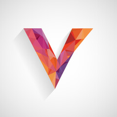 v logo typography, vector art illustration.
