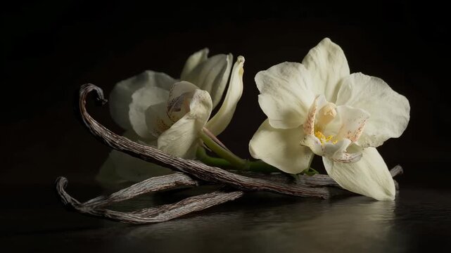 vanilla pods and flower