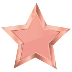 Obraz premium icon template of a copper star with a metal texture and a pink gradient without labels and text, for awards, achievements or rating icons