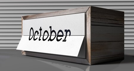 Obraz premium October - table calendar - 3D illustration