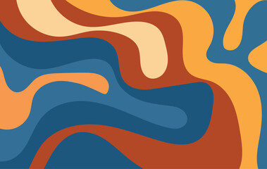Colorful abstract background with wavy shapes and a retro aesthetic, perfect for adding a vibrant and playful touch to any design project