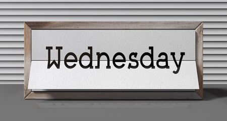 Wednesday - table calendar - 3D illustration