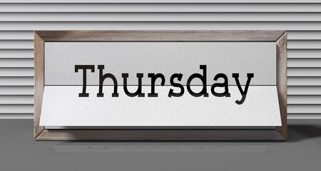 Thursday - table calendar - 3D illustration
