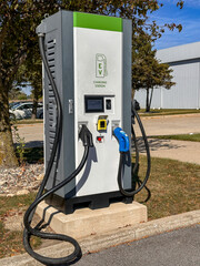 EV charging station in a parking lot 