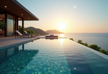 Stunning Infinity Pool Overlooking Limpid Horizon in Ultra Modern Coastal Villa Ingeniously Integrated with Surreal Surroundings