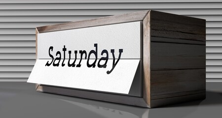 Obraz premium Saturday - table calendar - 3D illustration