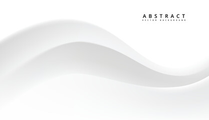 Abstract white wave, a minimalist design with smooth curves and subtle gradients, creating a sense of calm and sophistication