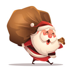 Santa Carrying Large Sack of Gifts