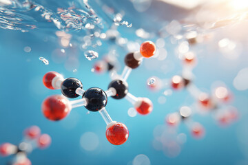 Colorful molecular structure close-up