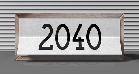 Obraz premium 2040 - table calendar - 3D illustration