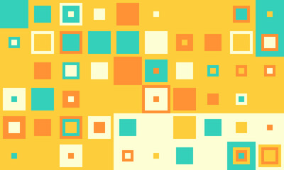 Vibrant abstract background featuring a playful arrangement of multicolored squares.