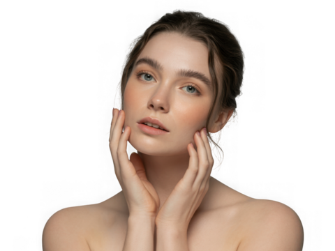 Beautiful woman posing isolated on transparent background