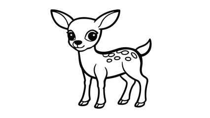 Cute Baby Deer Line Art – Forest Animal.