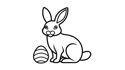 Rabbit icon. Black and white minimal concept vector