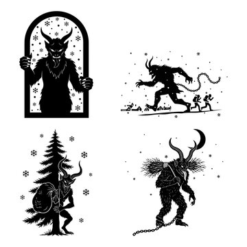 Krampus Nocturnal Shadows Moonlit Silhouette Collection