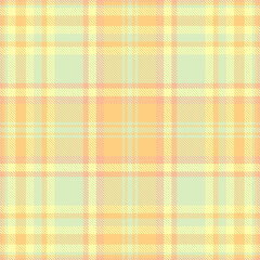 Seamless pastel plaid pattern. Classic tartan design in soft yellow, orange and green. Ideal for textile, apparel, backgrounds, and design projects.