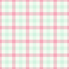 Sweet pastel plaid pattern. Pink  mint hues create a charming, seamless texture. Ideal for backgrounds, textiles, crafts,  design projects. Versatile  timeless.