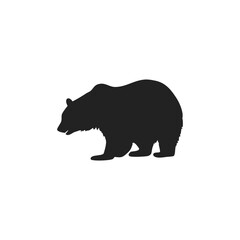 silhouette of wild bear
