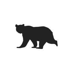 silhouette of wild bear