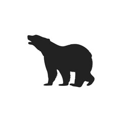 silhouette of wild bear