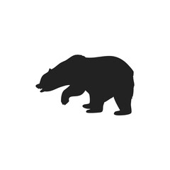 silhouette of wild bear