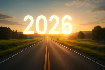 2026 Future Road Ahead New Year Journey Dawn Horizon Path Vision